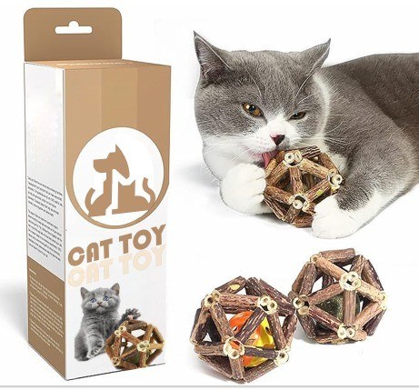 持続可能な天然のシルバーワインスティック インタラクティブな猫の噛むおもちゃ 楽しみと歯磨きのために