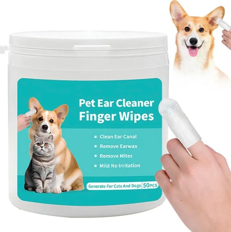 カスタムロゴ ペット用耳清掃用 毛巾 犬用 猫用 携帯用 指清掃用