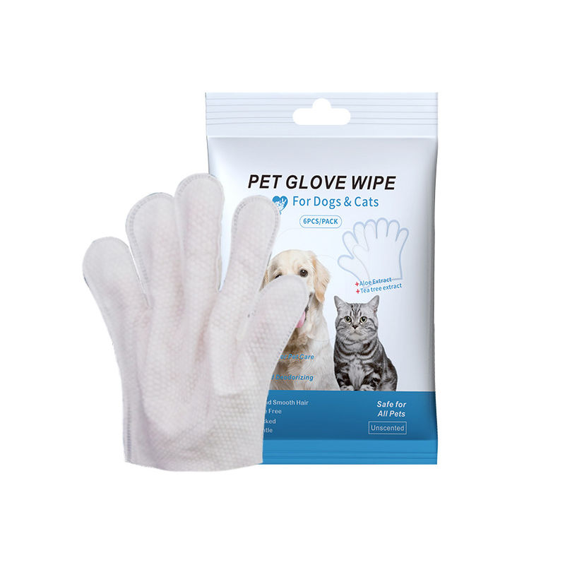 パーソナライズド ロゴ 受け入れられる 6PCS パック ペット 掃除 手袋 PET 整形 濡れたタオル